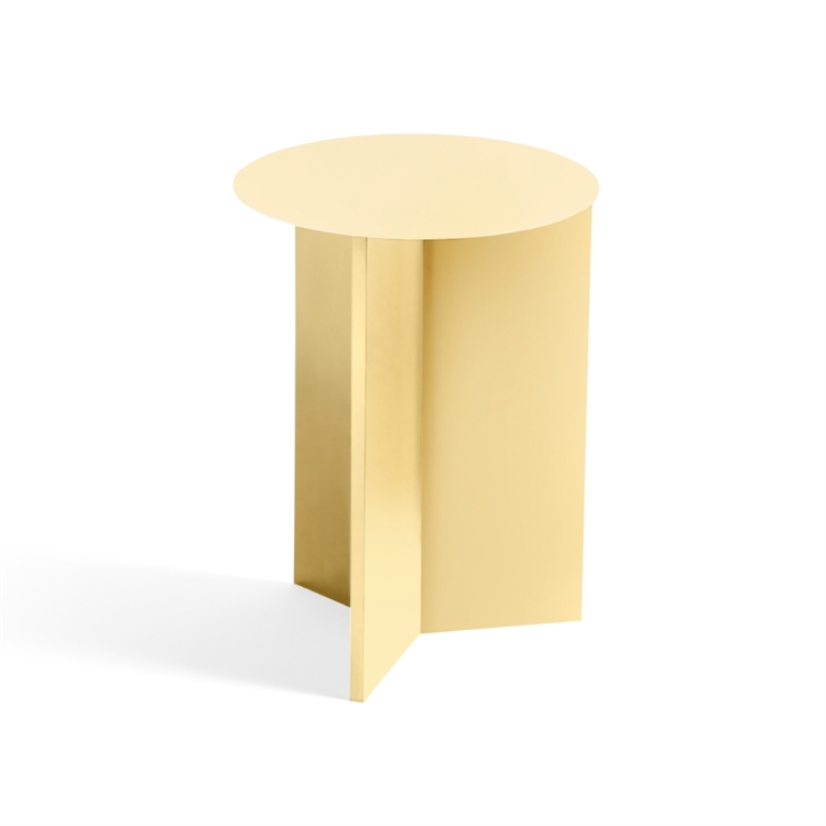 HAY Slit Table Round High - Light Yellow