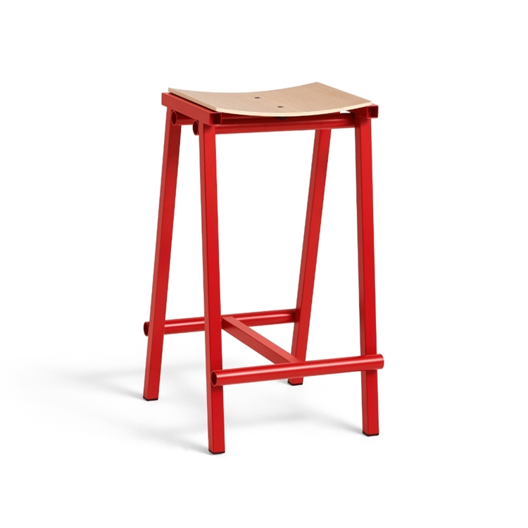 HAY Taburete 8 Barstol H65 - Signal Red/Oak