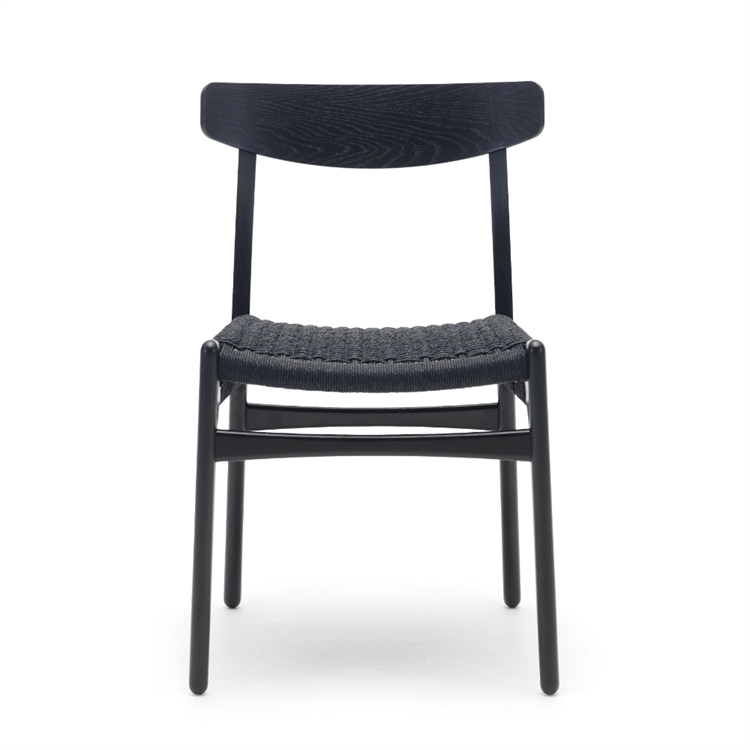 Carl Hansen & Søn CH23 Spisebordsstol - Sort Eg/Sortflet