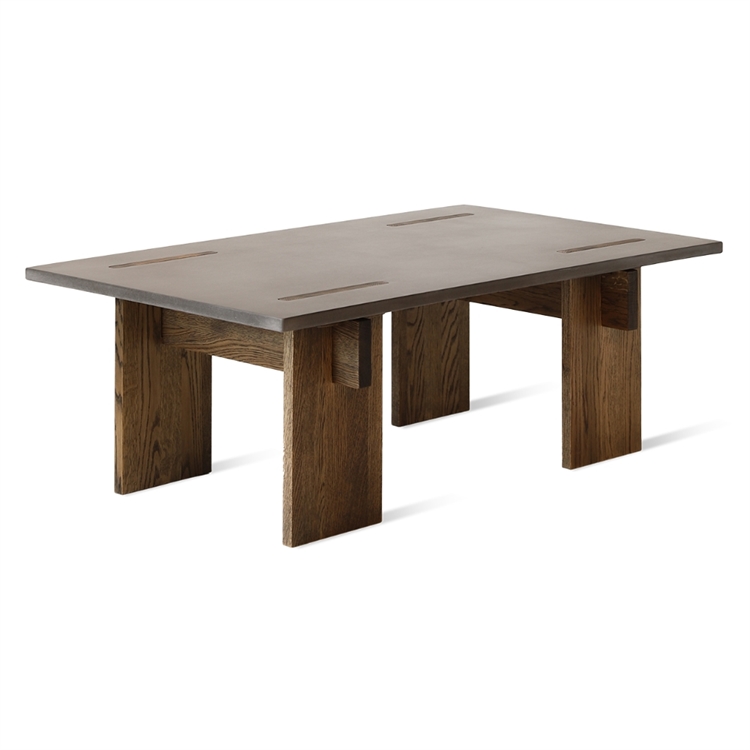 Eberhart Arnold Coffee Table, Dark Concrete / Dark Oak - vinkel 1