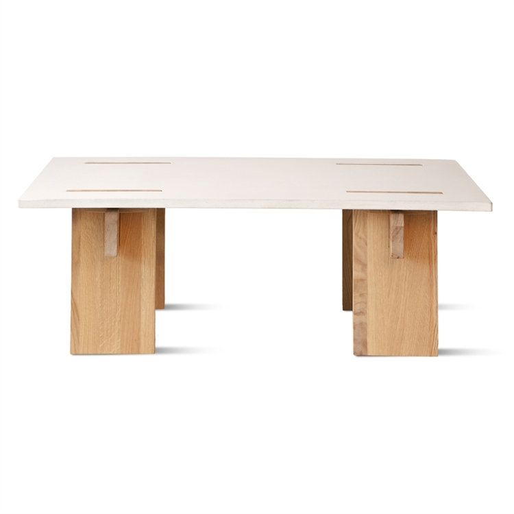 Eberhart Arnold Coffee Table, Light Concrete / Light Oak - vinkel 2