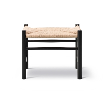 Fredericia Furniture Wegner J16 Taburet - Sortlakeret Eg / Naturflet
