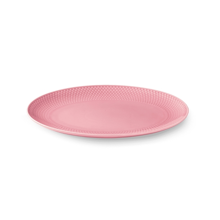 Lyngby Porcelæn Rhombe Color Ovalt Serveringsfad - Rosa