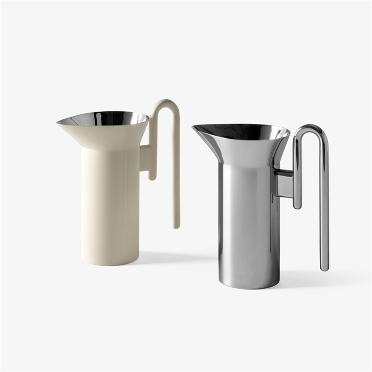 &Tradition Momento Jug JH38, Ivory & Polished Stainless Steel