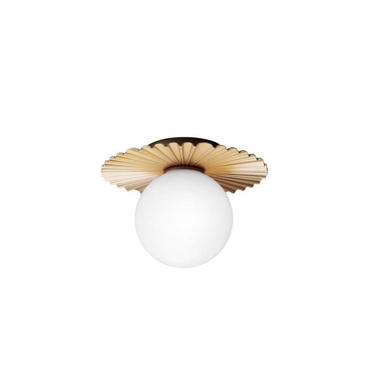 Nuura Liila Muuse Væg-/Loftlampe Small - Nordic Gold/Opal White