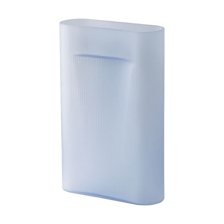 Muuto Ridge Vase Frosted Glass H48,5 - Light Blue