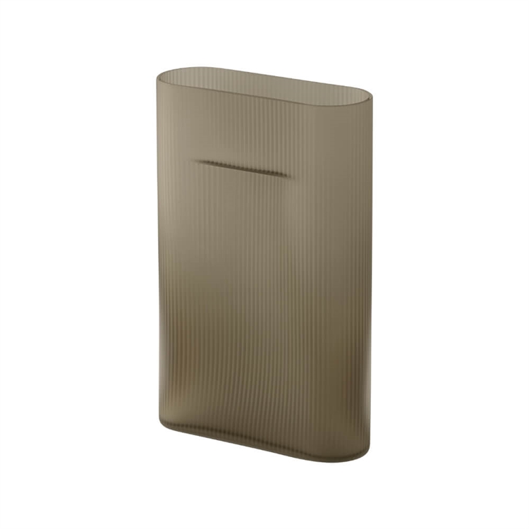 Muuto Ridge Vase Frosted Glass H35 - Taupe