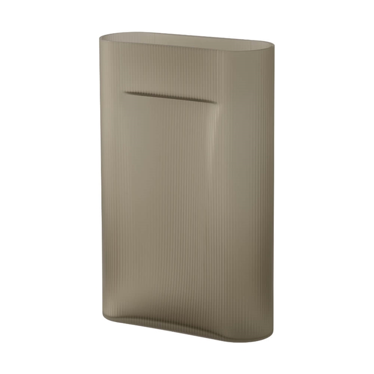 Muuto Ridge Vase Frosted Glass H48,5 - Taupe