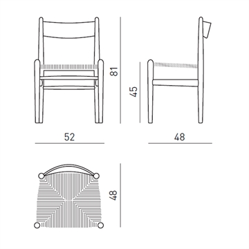 Carl Hansen og Søn CH36 Spisebordsstol - Mål