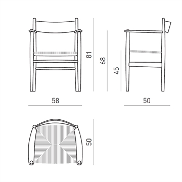 Carl Hansen og Søn CH37 Spisebordsstol - mål