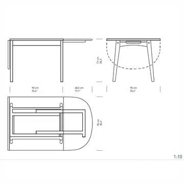 Carl Hansen og Søn CH002 Spisebord Mål